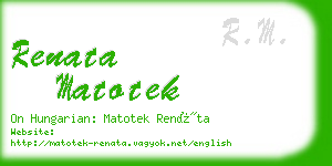 renata matotek business card